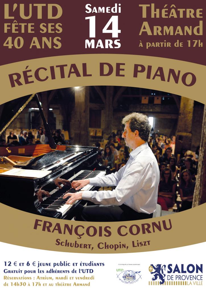 L'affiche du 2 ème spectacle concert de piano Cornu 