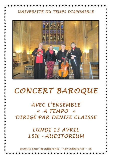 L'affiche du 3 éme spctacle concert baroque 