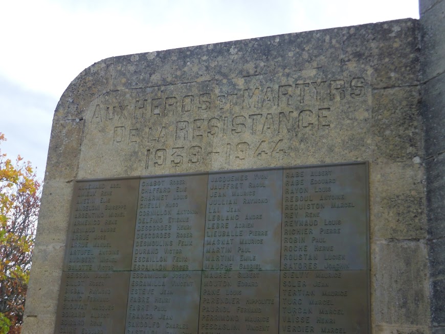 La chaine des Côtes la Roque d'anthéron - St Anne de Goiron:Plaque souvenir