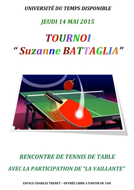 L'affiche pour ce tournoi de Ping Pong