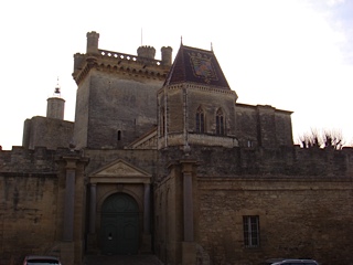 Le chateau (au fond le donjon  Tour de Bermonde)