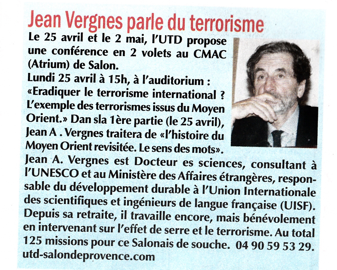 Jean Vergne à L'UTD Salon de Provence