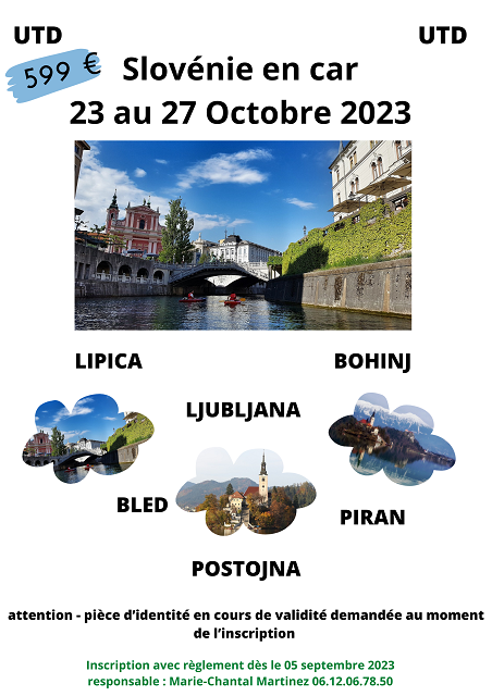Slovenie 23 au 27 octobre 2023 site